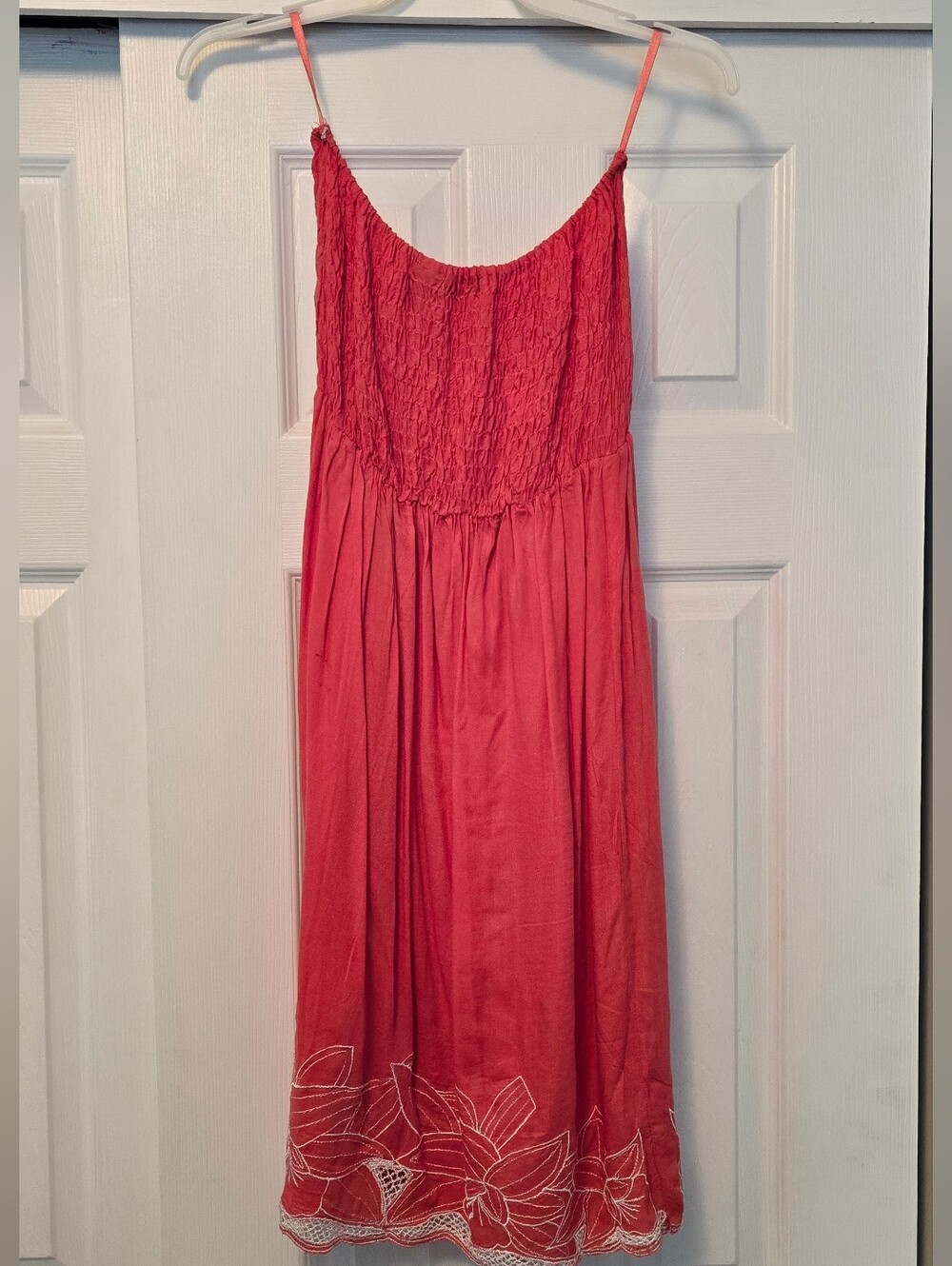 Women’s Coral Spaghetti-Strap Summer Dress